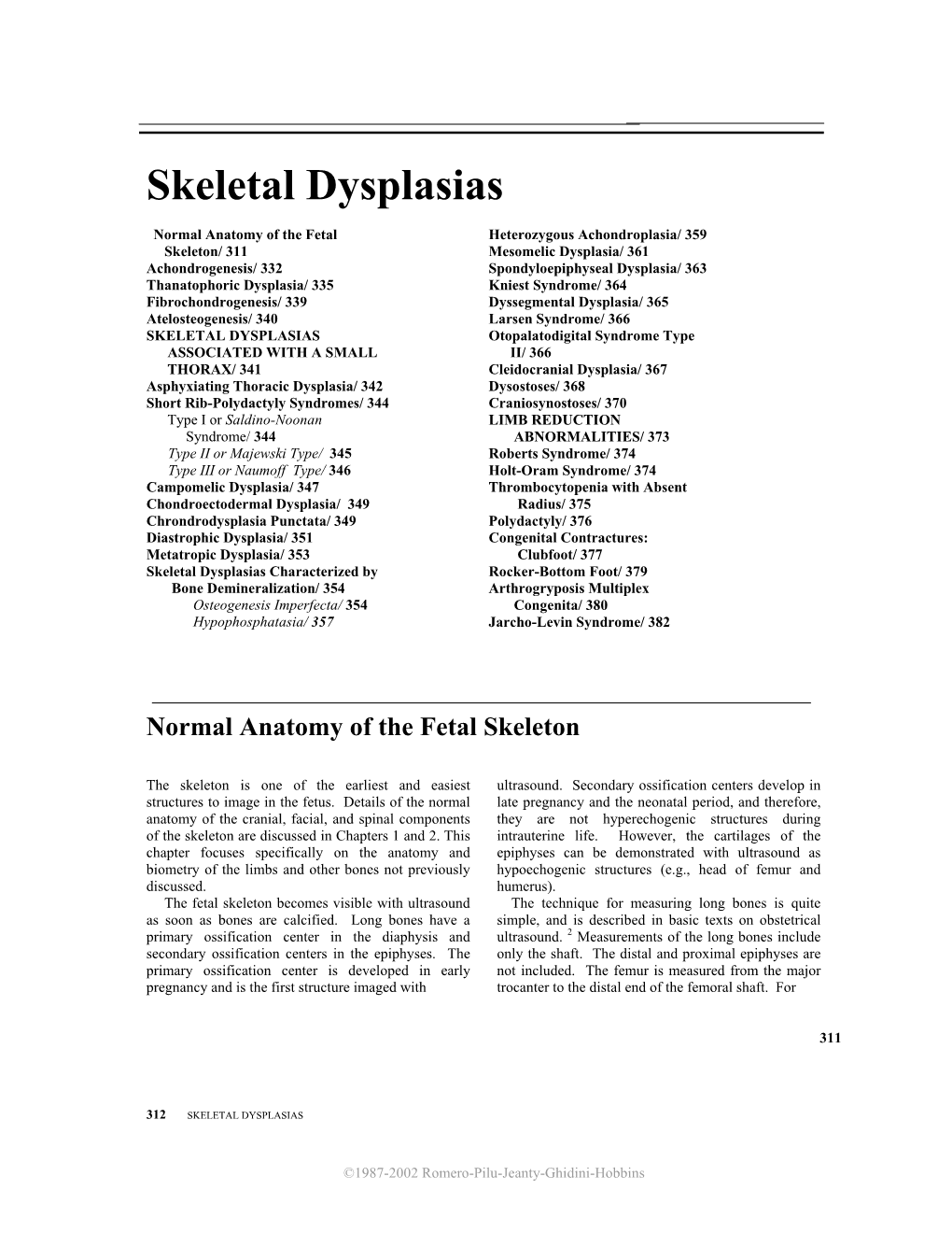 Skeletal Dysplasias