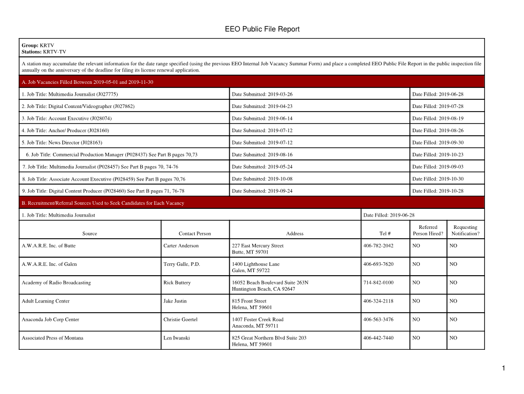 EEO Public File Report 1