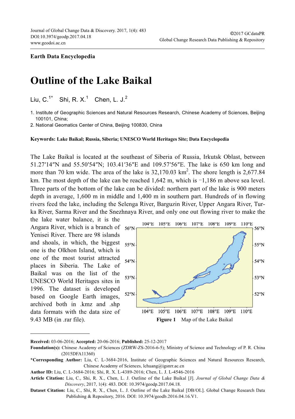 Outline of the Lake Baikal