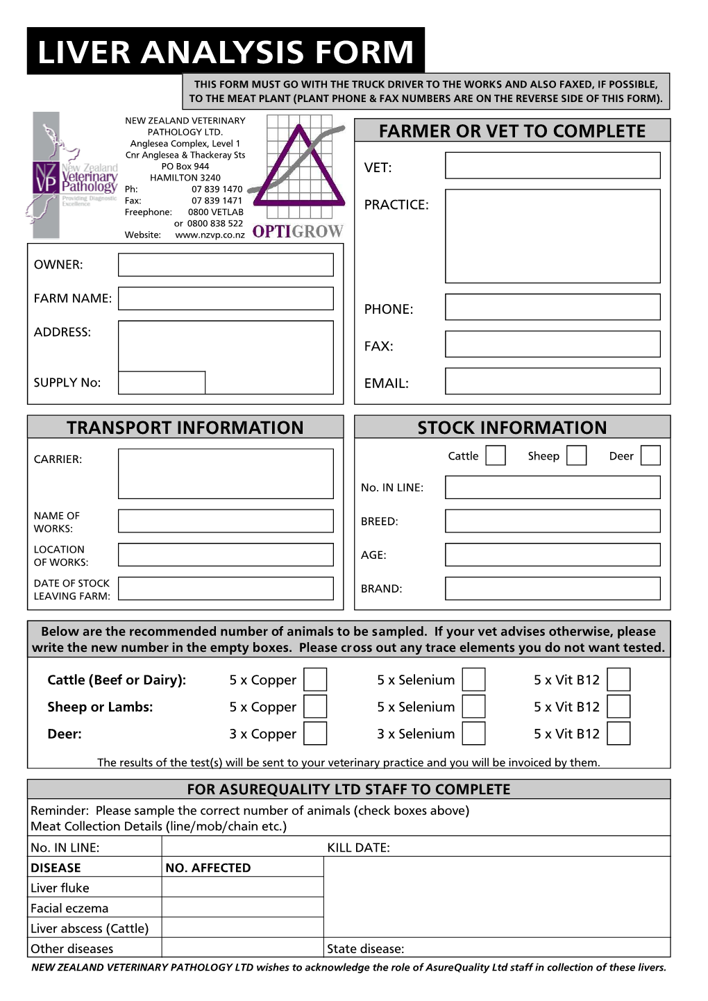 Liver Analysis Form