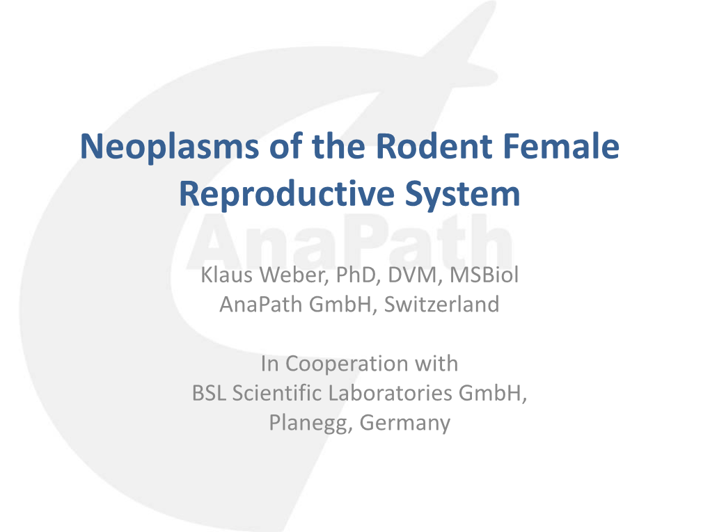 Neoplasms of the Rodent Female Reproductive System