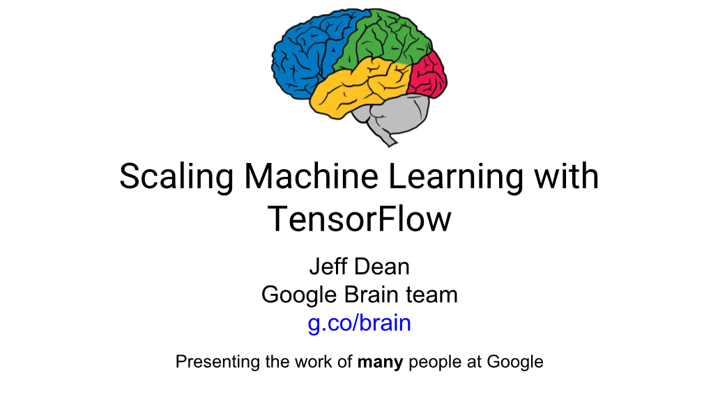 Jeff Dean Google Brain Team G.Co/Brain