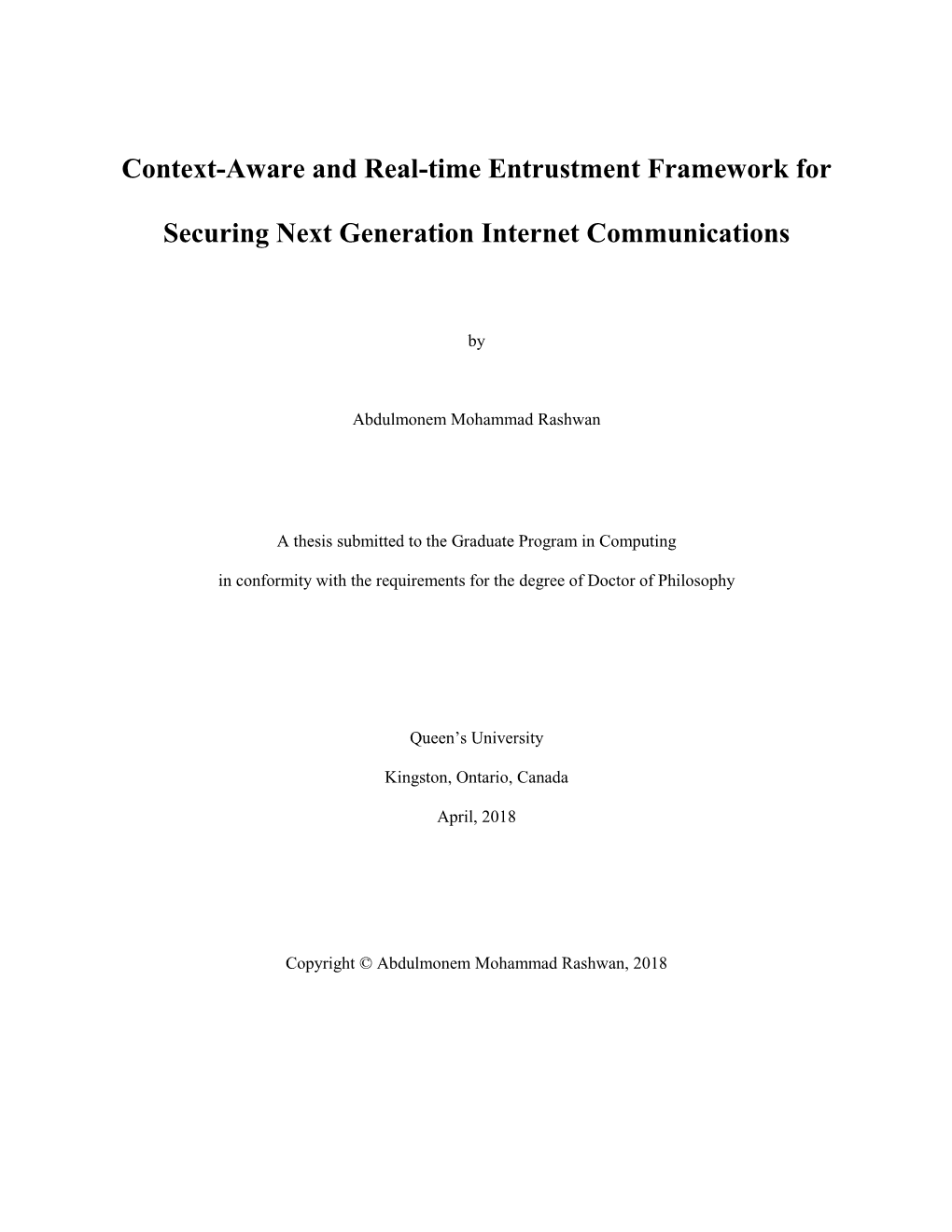 Context-Aware and Real-Time Entrustment Framework For