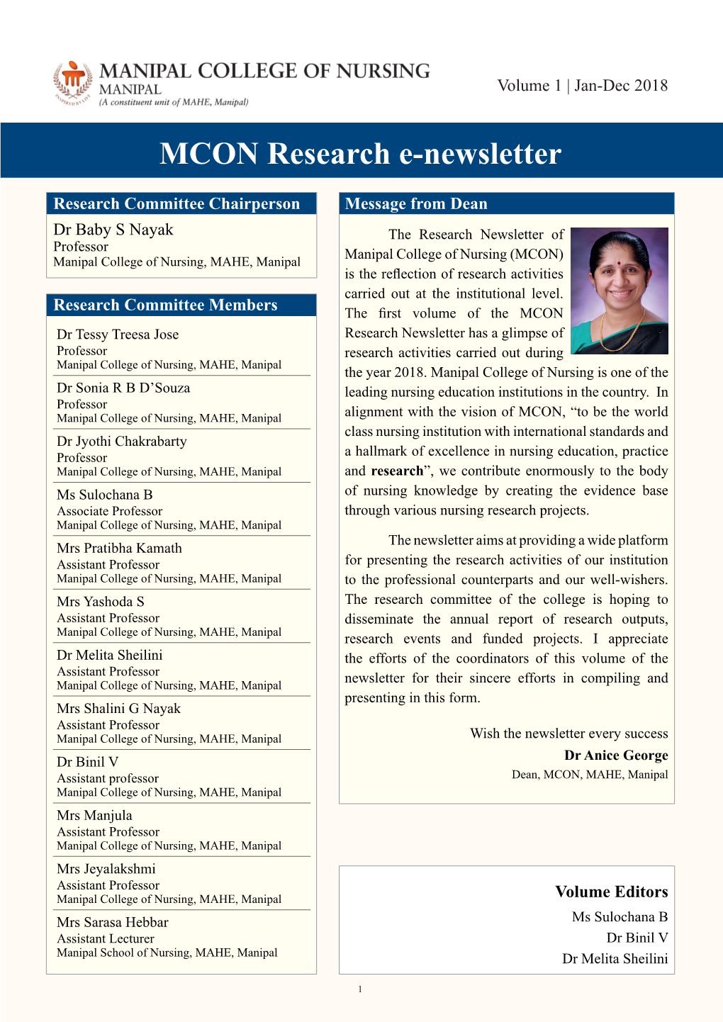 MCON Research E-Newsletter