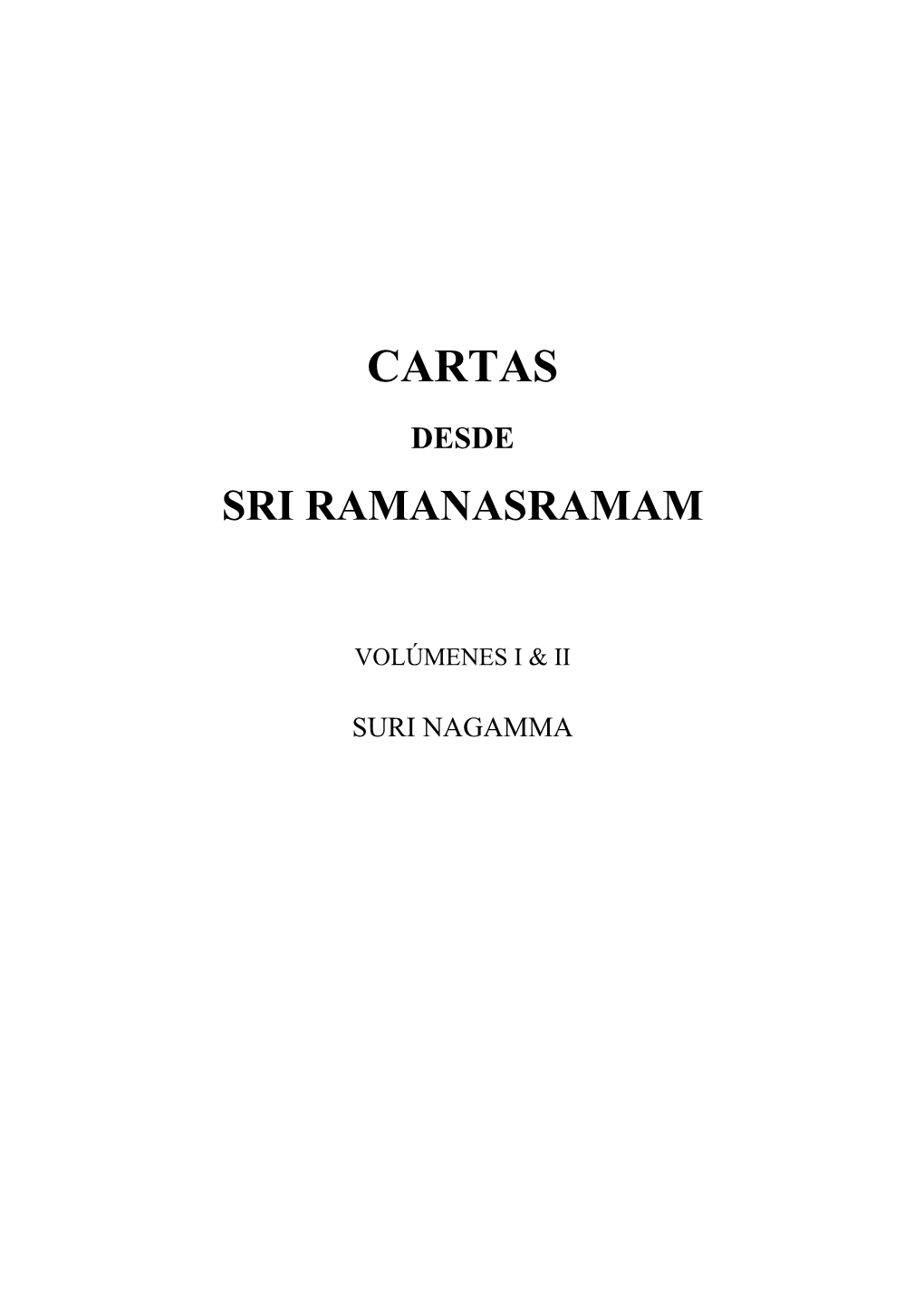 Cartas Desde Sri Ramanashram