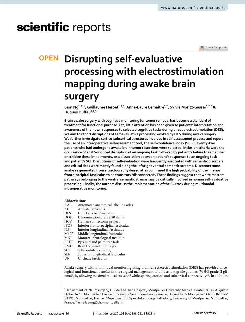 Disrupting Self-Evaluative Processing with Electrostimulation Mapping