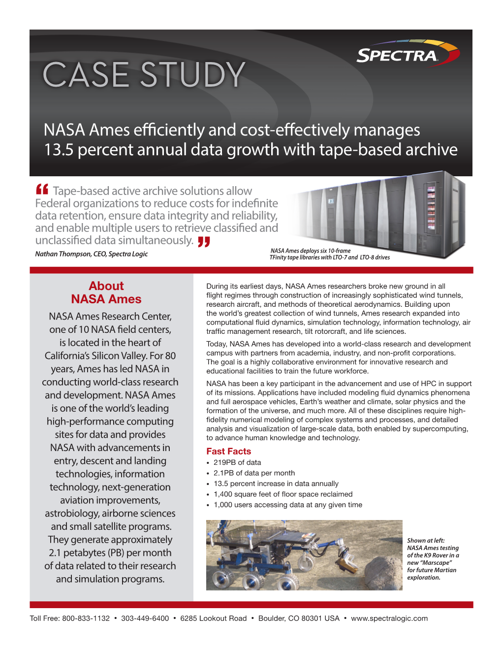 NASA Ames Efficiently and Cost-Effectively Manages 13.5 Percent Annual Data Growth with Tape-Based Archive