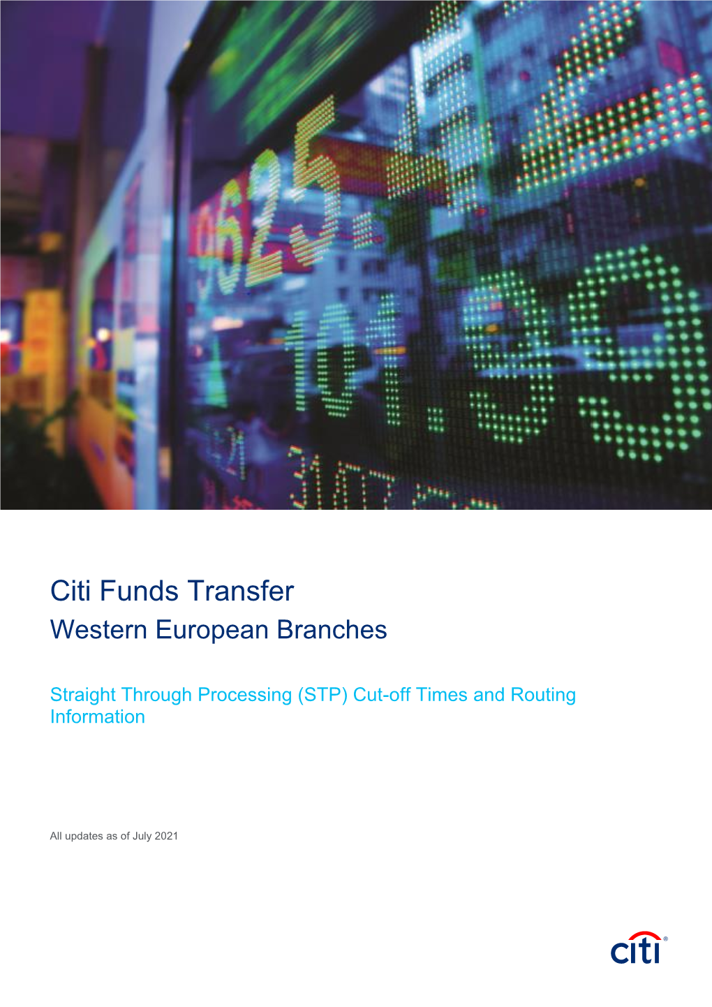 Citi Funds Transfer Western European Branches