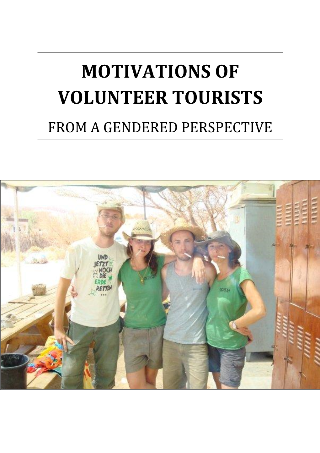 Motivations of Volunteer Tourists: from a Gendered Perspective