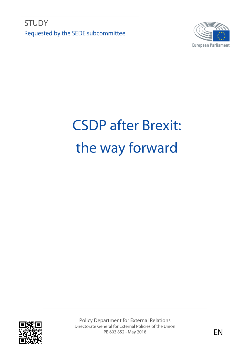 CSDP After Brexit: the Way Forward