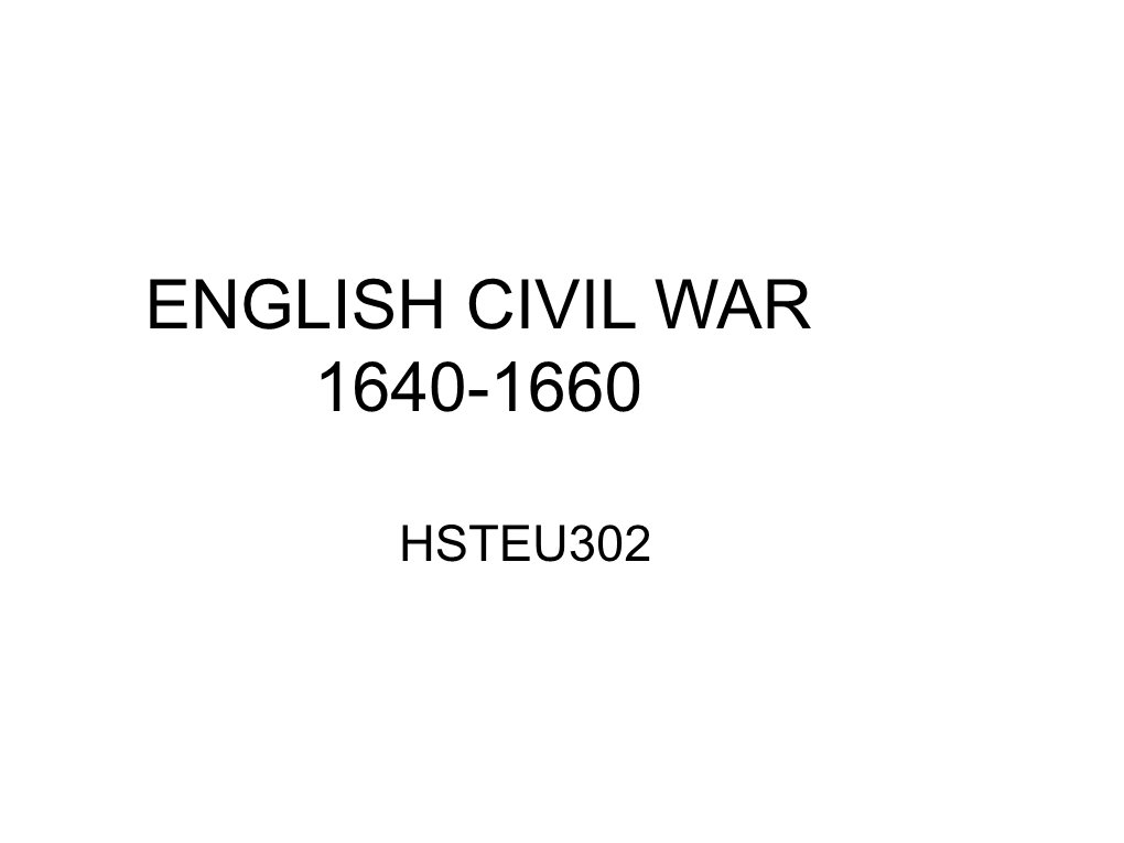 English Civil War 1640-1660