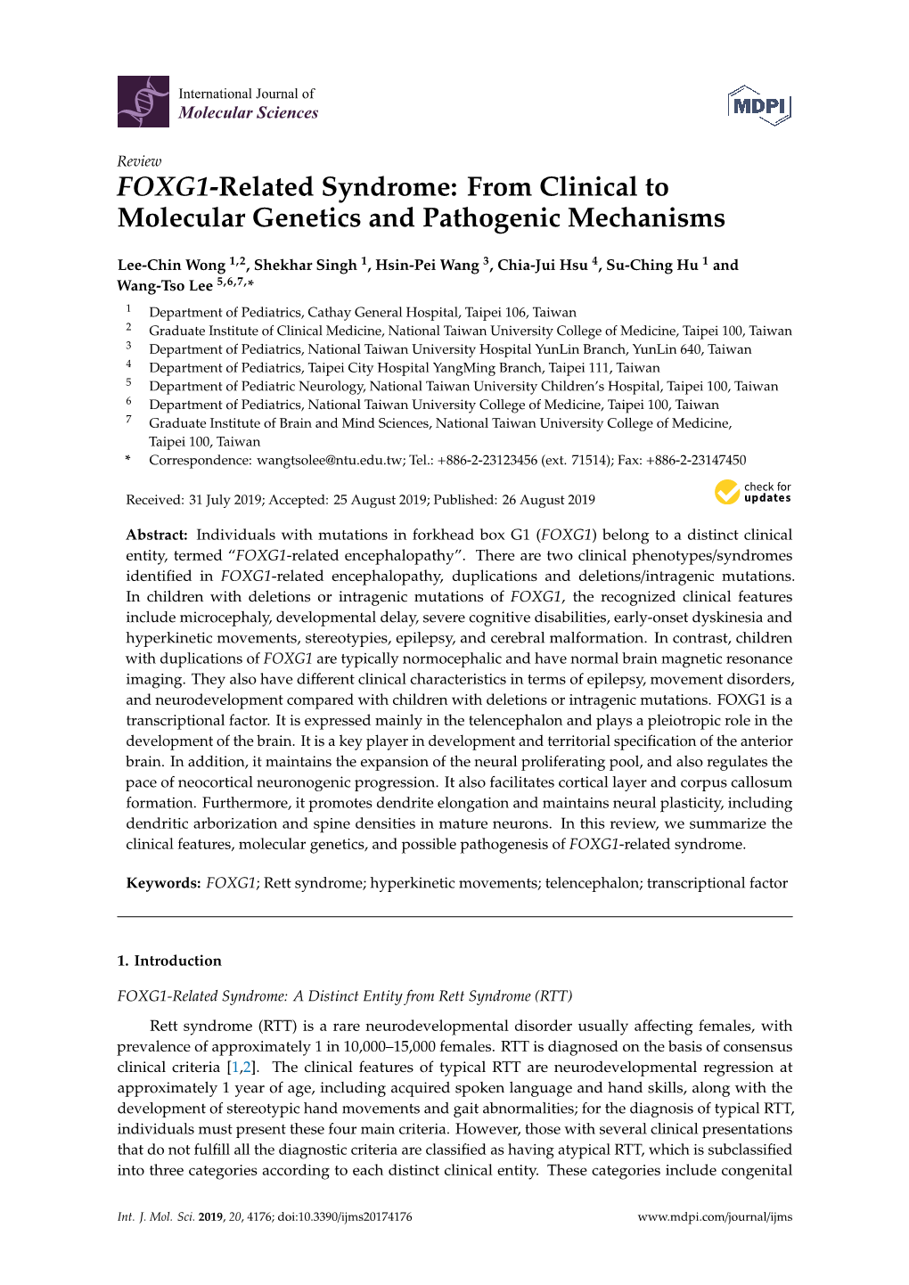 FOXG1-Related Syndrome: from Clinical to Molecular Genetics and Pathogenic Mechanisms