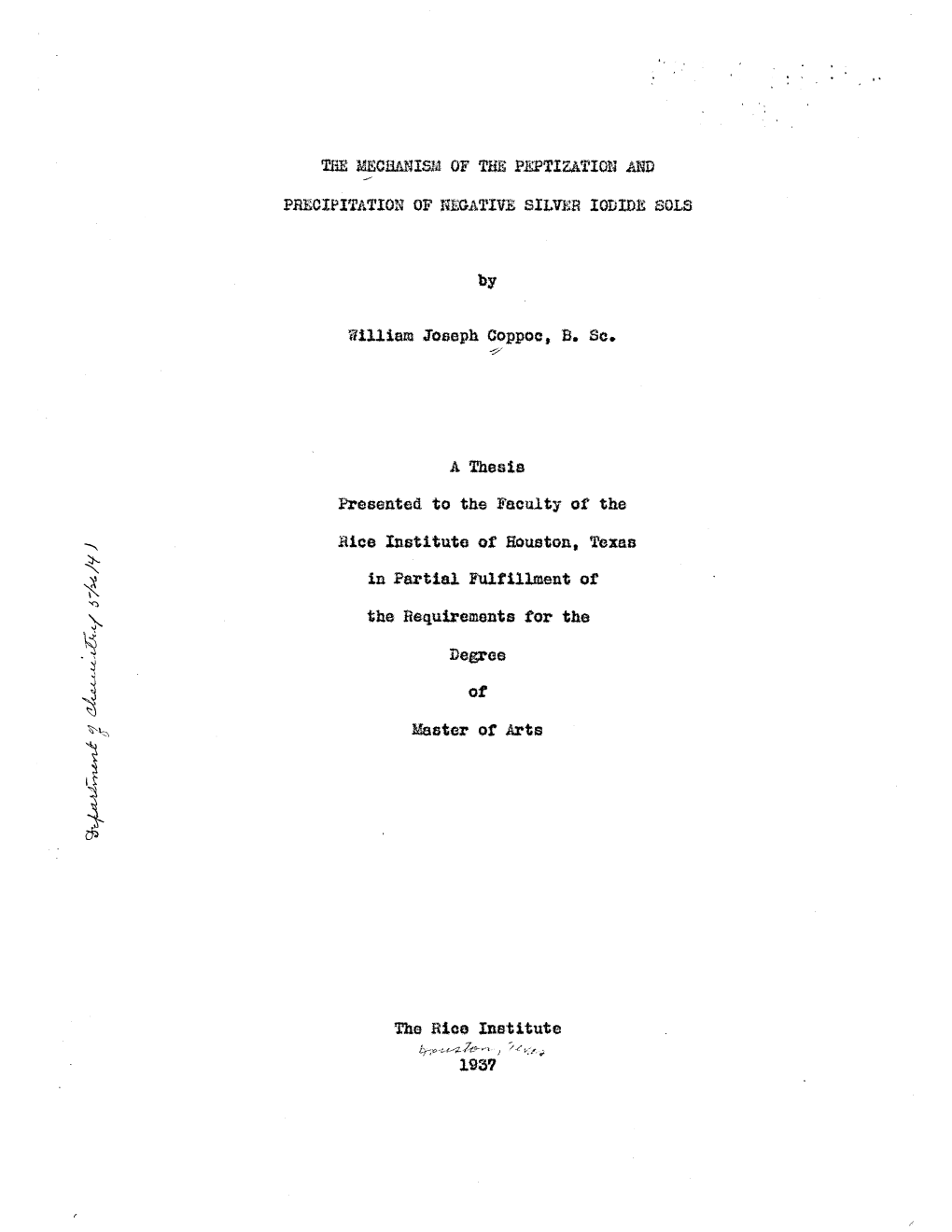 The Mechanism of the Peptization and Precipitation of Negative Silver