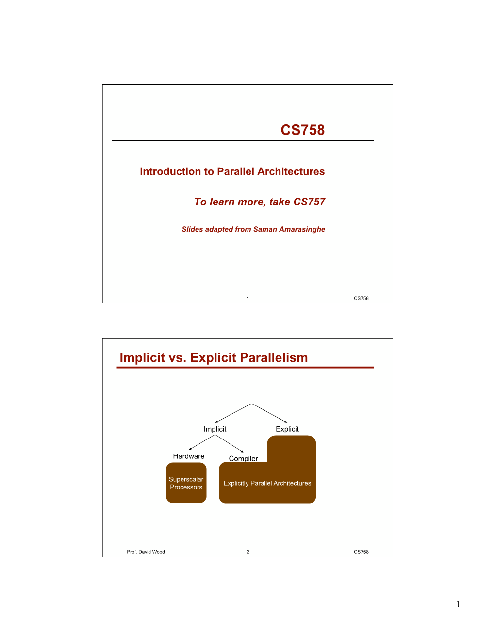 Implicit Vs. Explicit Parallelism