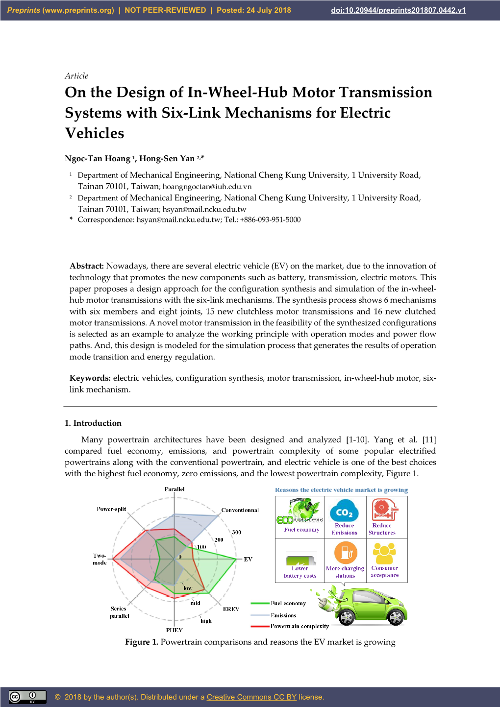 On the Design of In-Wheel-Hub Motor Transmission Systems with Six-Link Mechanisms for Electric Vehicles