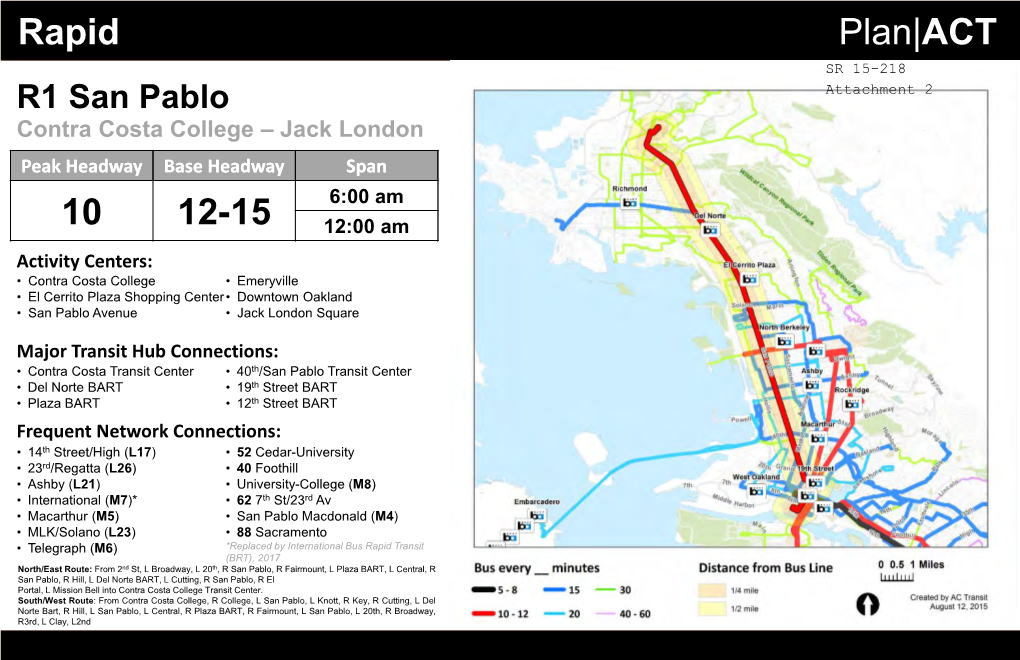 Hayward BART – Union City BART Peak Headway Base Headway Span 5:00 Am 20 20 12:00 Am Activity Centers: • Downtown Hayward • Mission Corridor