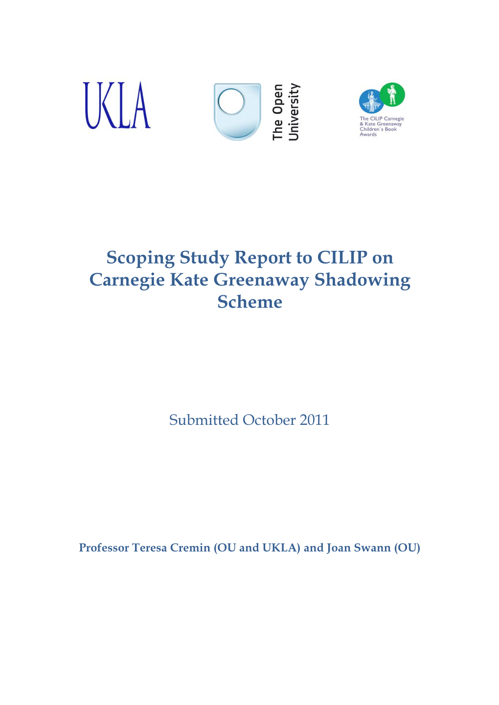 Scoping Study Report to CILIP on Carnegie Kate Greenaway Shadowing Scheme