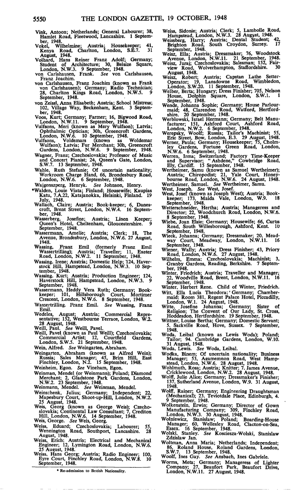 5550 the London Gazette, 19 October, 1948