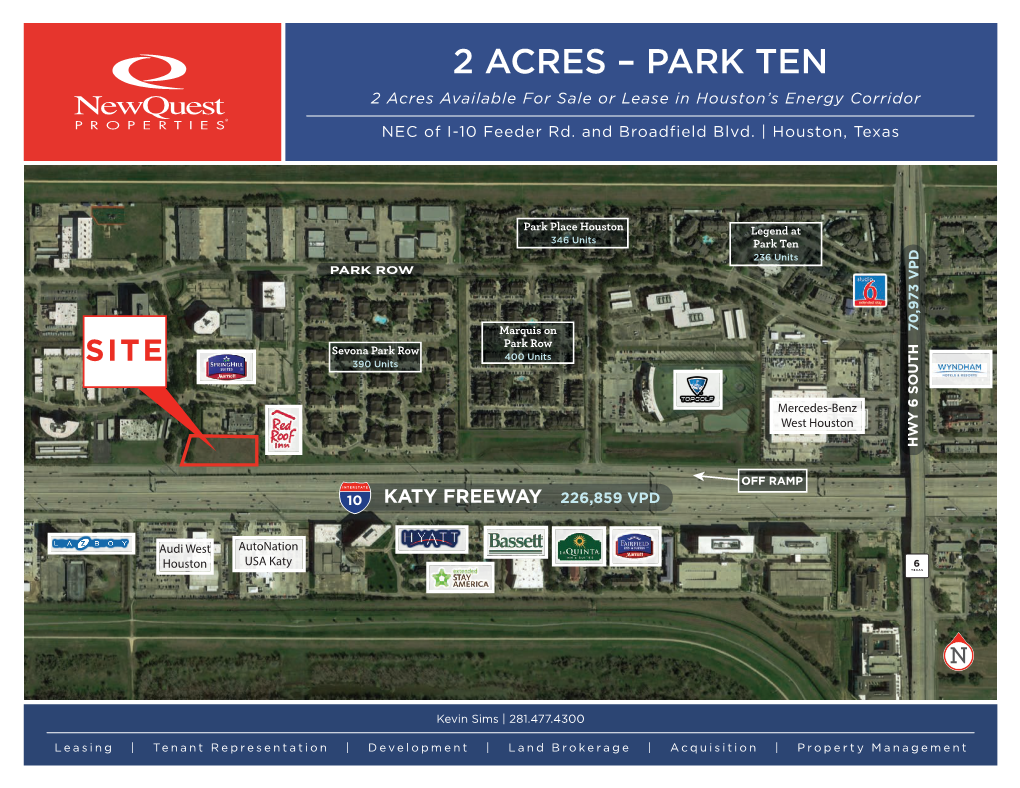 2 ACRES – PARK TEN ±2 Acres Available for Sale Or Lease in Houston’S Energy Corridor