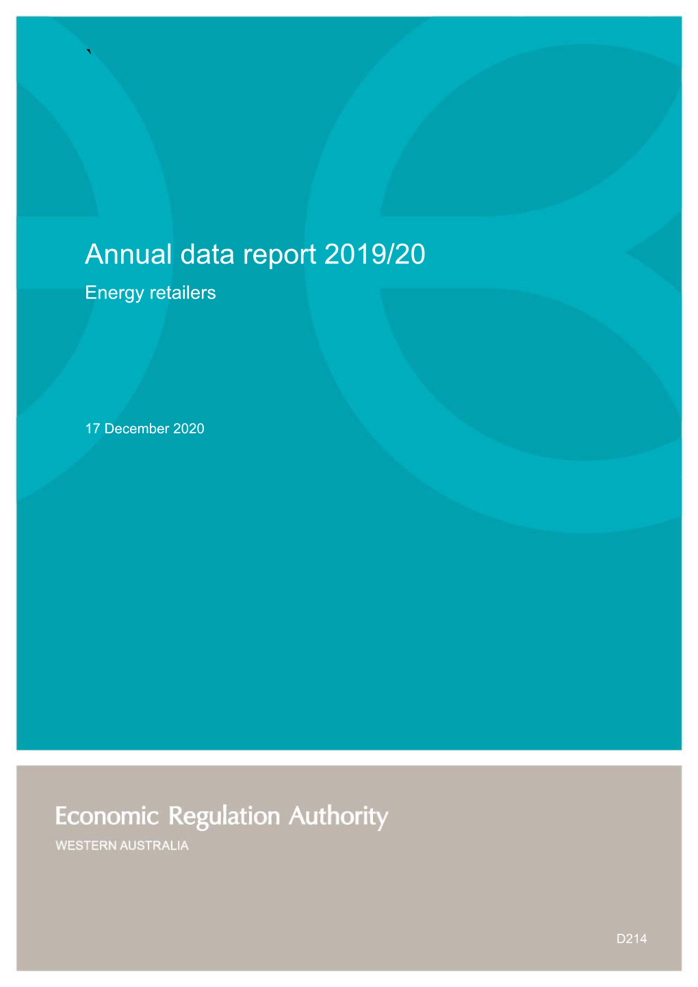 Annual Data Report 2019/20 Energy Retailers