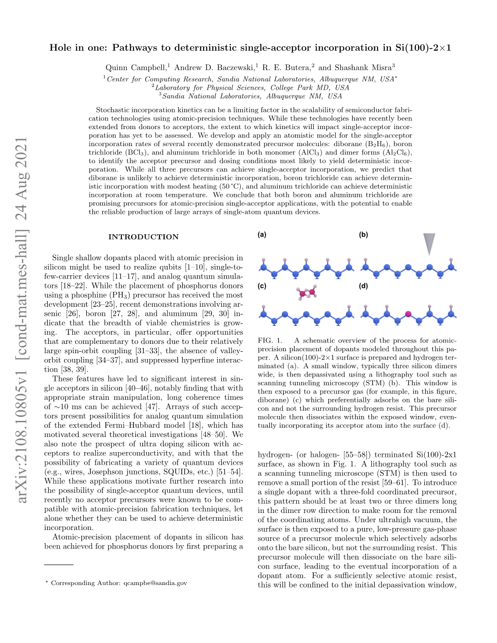 Arxiv:2108.10805V1 [Cond-Mat.Mes-Hall] 24 Aug 2021