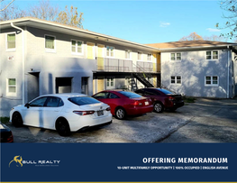 Offering Memorandum 10-Unit Multifamily Opportunity | 100% Occupied | English Avenue Table of Contents