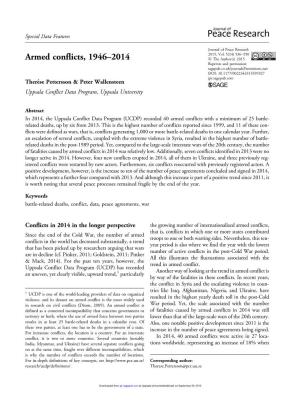 Armed Conflicts, 1946–2014