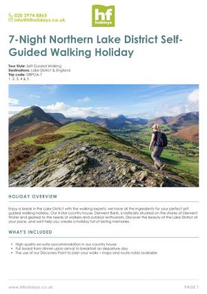 7-Night Northern Lake District Self- Guided Walking Holiday