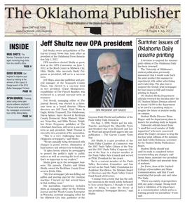 The Oklahoma Publisher Official Publication of the Oklahoma Press Association Vol