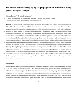 Ice-Stream Flow Switching by Up-Ice Propagation of Instabilities Along Glacial Marginal Troughs