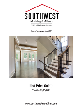 List Price Guide Effective 03/25/2021