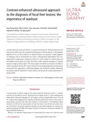 Contrast-Enhanced Ultrasound Approach to the Diagnosis of Focal Liver Lesions: the Importance of Washout
