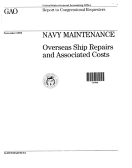 NSIAD-93-61 Navy Maintenance: Overseas Ship Repairs and Associated Costs