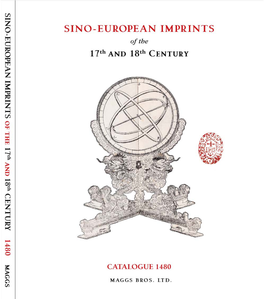 Sino-European Imprints of the 17Th and 18Th Century