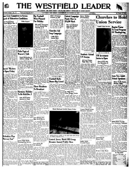 THE WESTFIELD LEADER the LEAPING AMP MOST WIDELY Ciktulateo WEEKLY NEWSPAPKM in UNION COUNTY Entered U Second Clau Matter TIETH YBAB—No