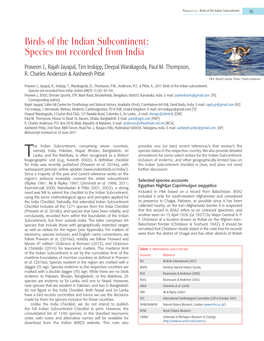 Birds of the Indian Subcontinent: Species Not Recorded from India