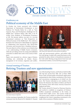 Political Economy of the Middle East Retiring Trustees and New