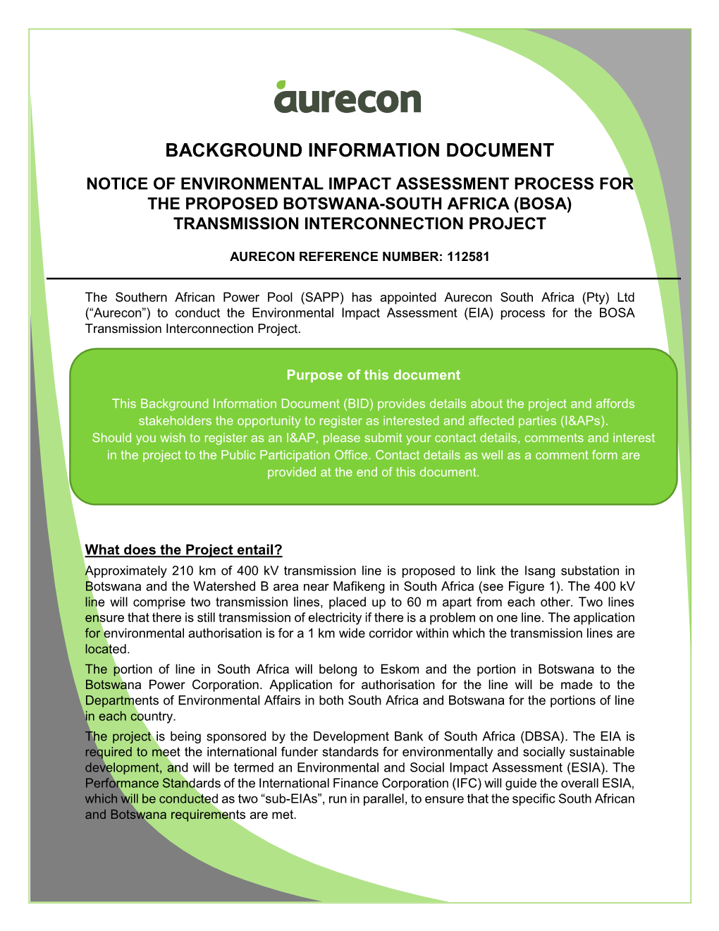 Background Information Document