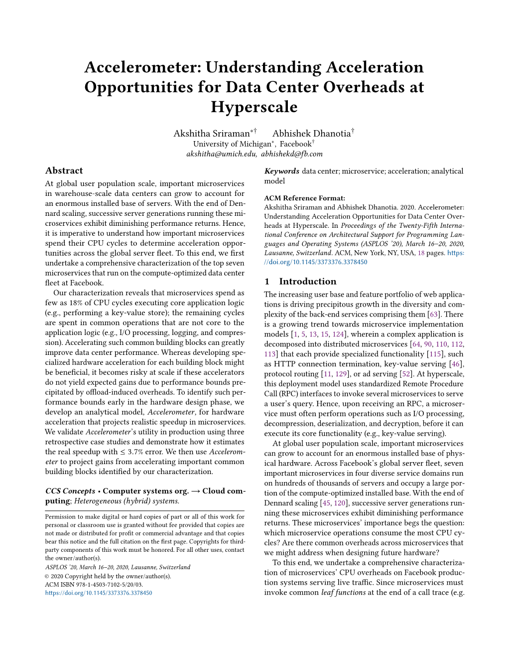 Accelerometer: Understanding Acceleration Opportunities for Data Center Overheads at Hyperscale