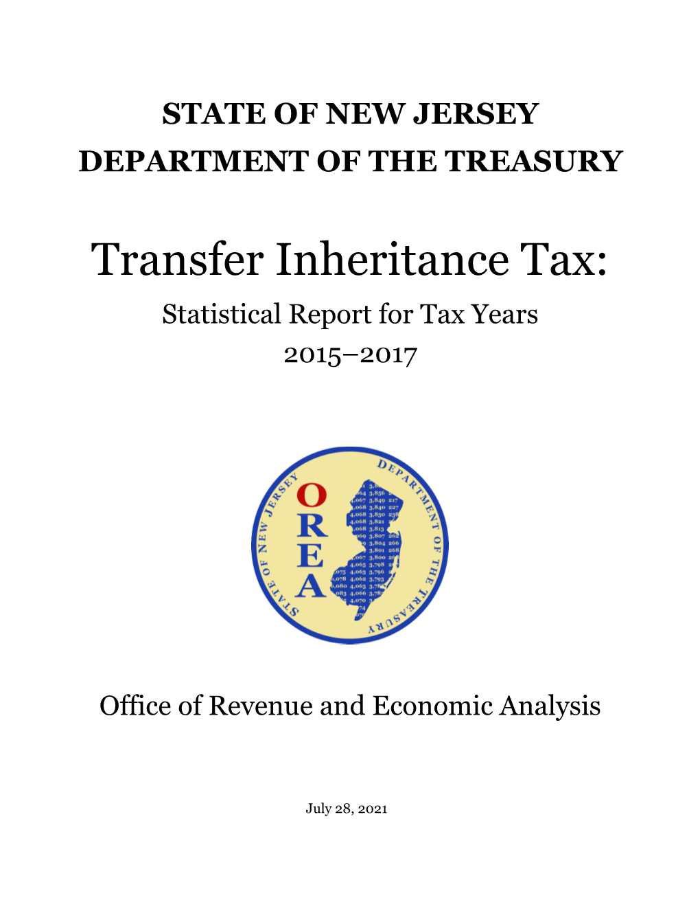 Transfer Inheritance Tax: Statistical Report for Tax Years 2015–2017