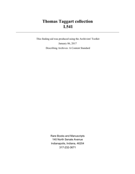 Thomas Taggart Collection L541