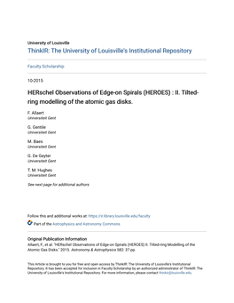 II. Tilted-Ring Modelling of the Atomic Gas Disks." 2015