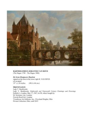 BARTHOLOMEUS JOHANNES VAN HOVE (The Hague 1790 – the Hague 1880)