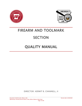 Firearm and Toolmark Section Quality Manual