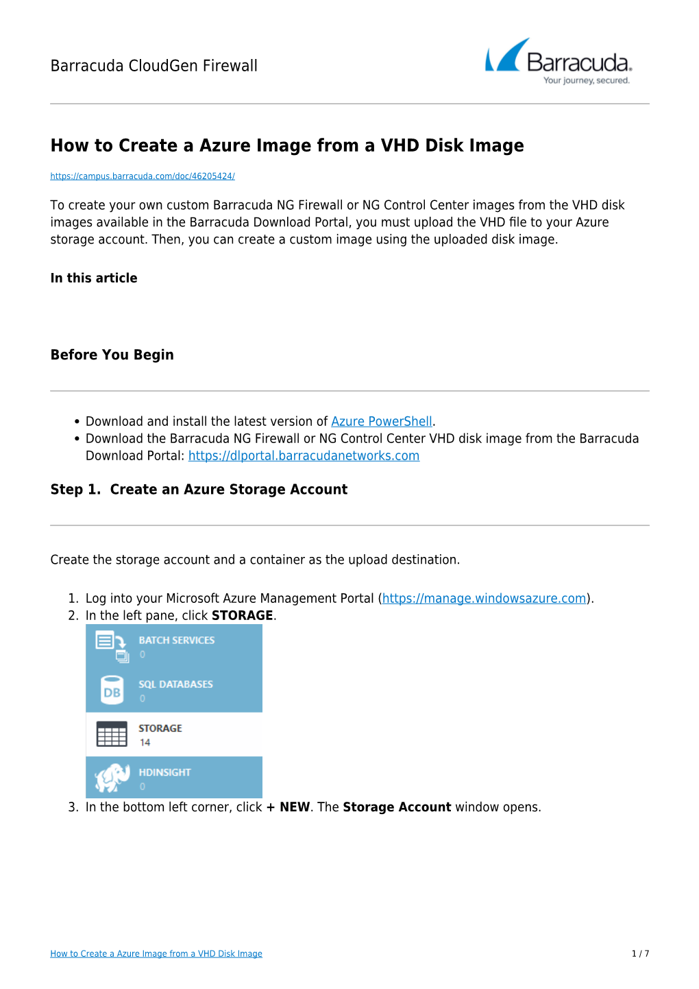 How to Create a Azure Image from a VHD Disk Image