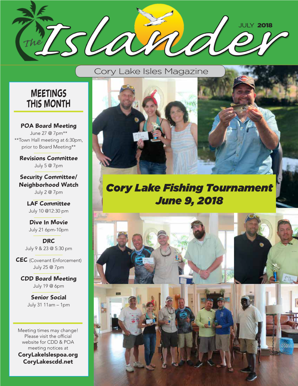 Cory Lake Fishing Tournament June 9, 2018