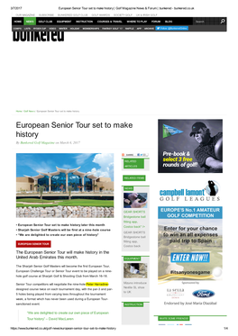 BUNKERED: European Senior Tour Set to Make History