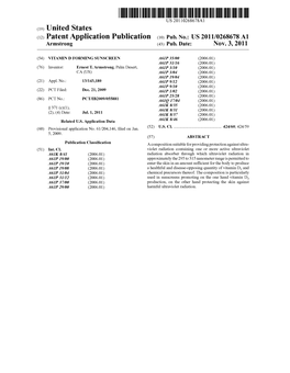 (12) Patent Application Publication (10) Pub. No.: US 2011/0268678 A1 Armstrong (43) Pub