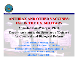 Anthrax and Other Vaccines