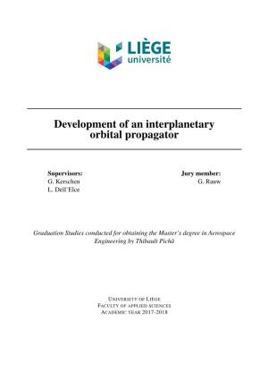 Development of an Interplanetary Orbital Propagator